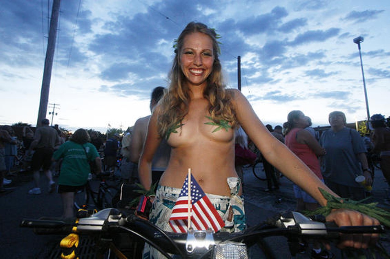 The St. Louis version of the World Naked Bike Ride rolled through the city on June 19. See more photos of the World Naked Bike Ride in St. Louis.