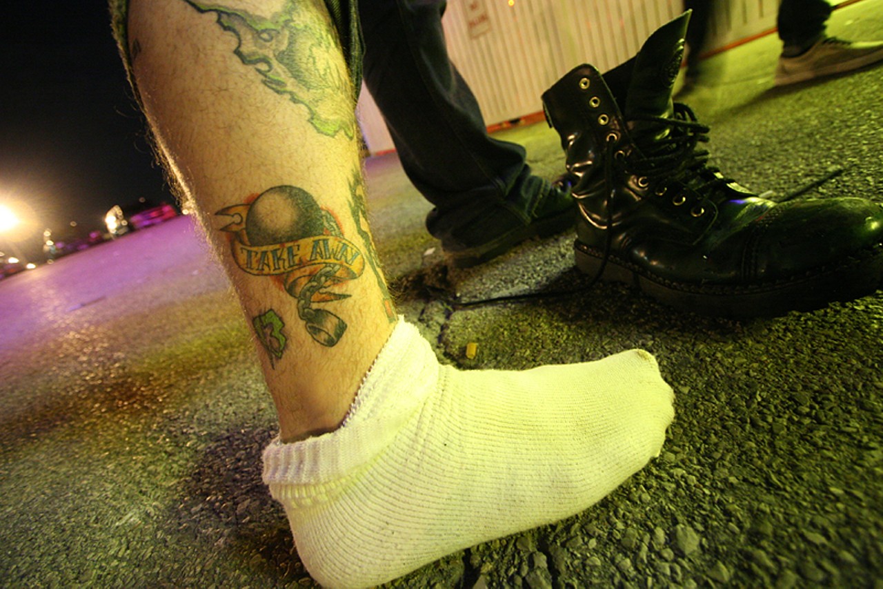 Name: Tony
When did you get it? February of this year.
Why did you get it? This whole leg was supposed to be an all Social D tattoo.
How many times have you seen Social D? Fuckin' over five.