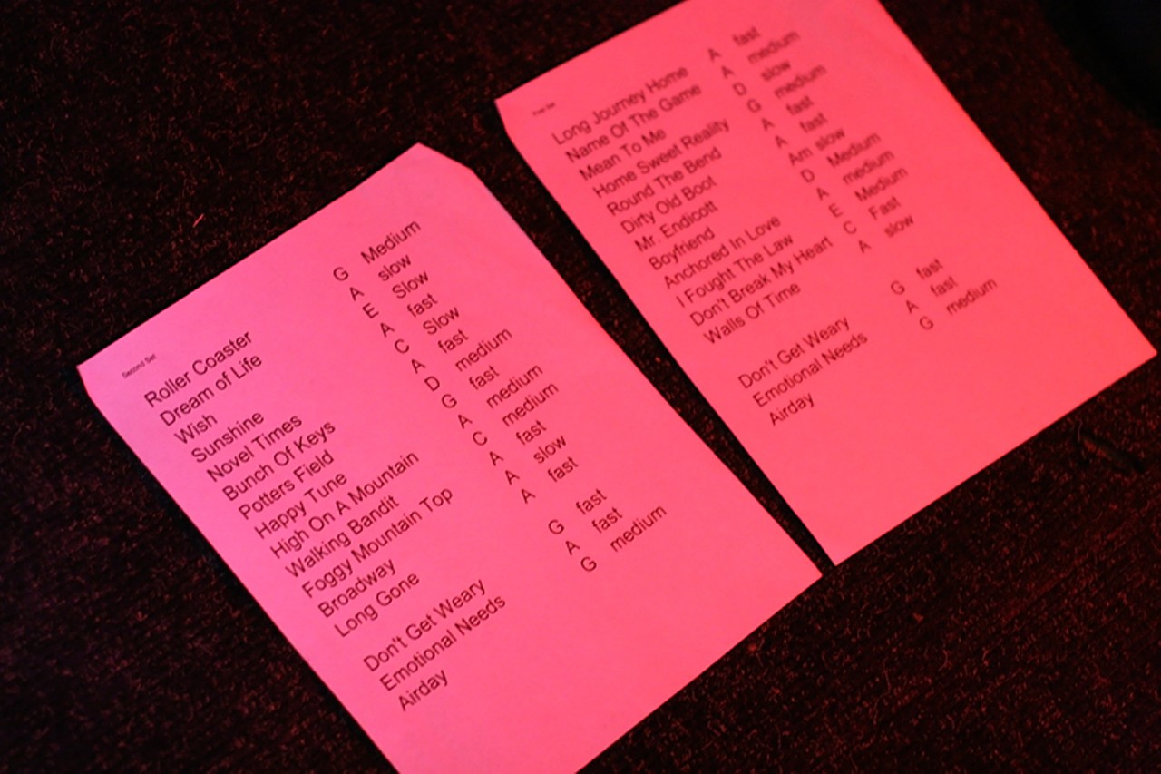 Uncle Monk's complete set list was marked with two set lists and intermission for the hour and a half they played.