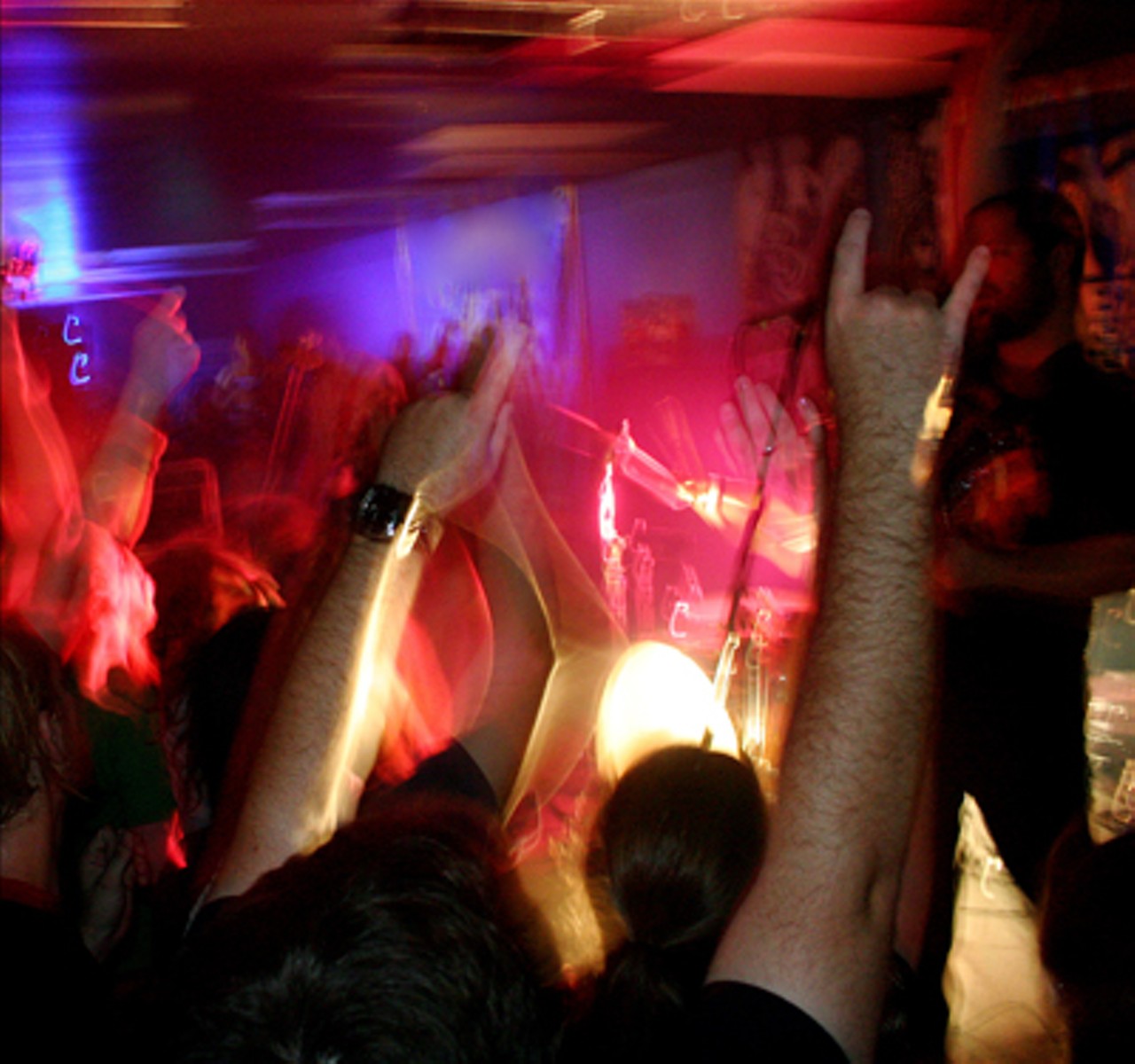 The crowd was enthusiastic during the last song at the last show by Riddle of Steel.