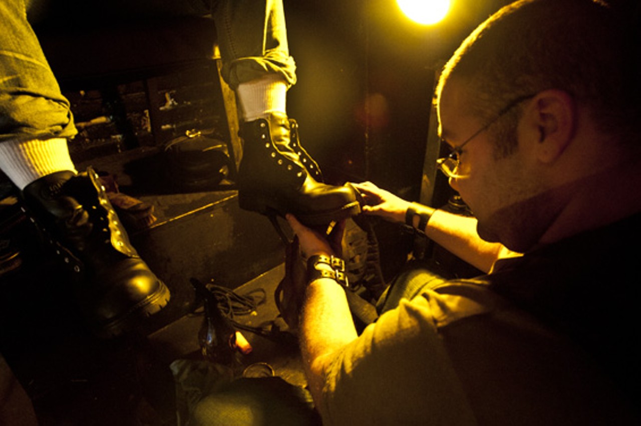 The event even features a leather worker to treat and shine the many leather boots that walk through JJ&rsquo;s door.