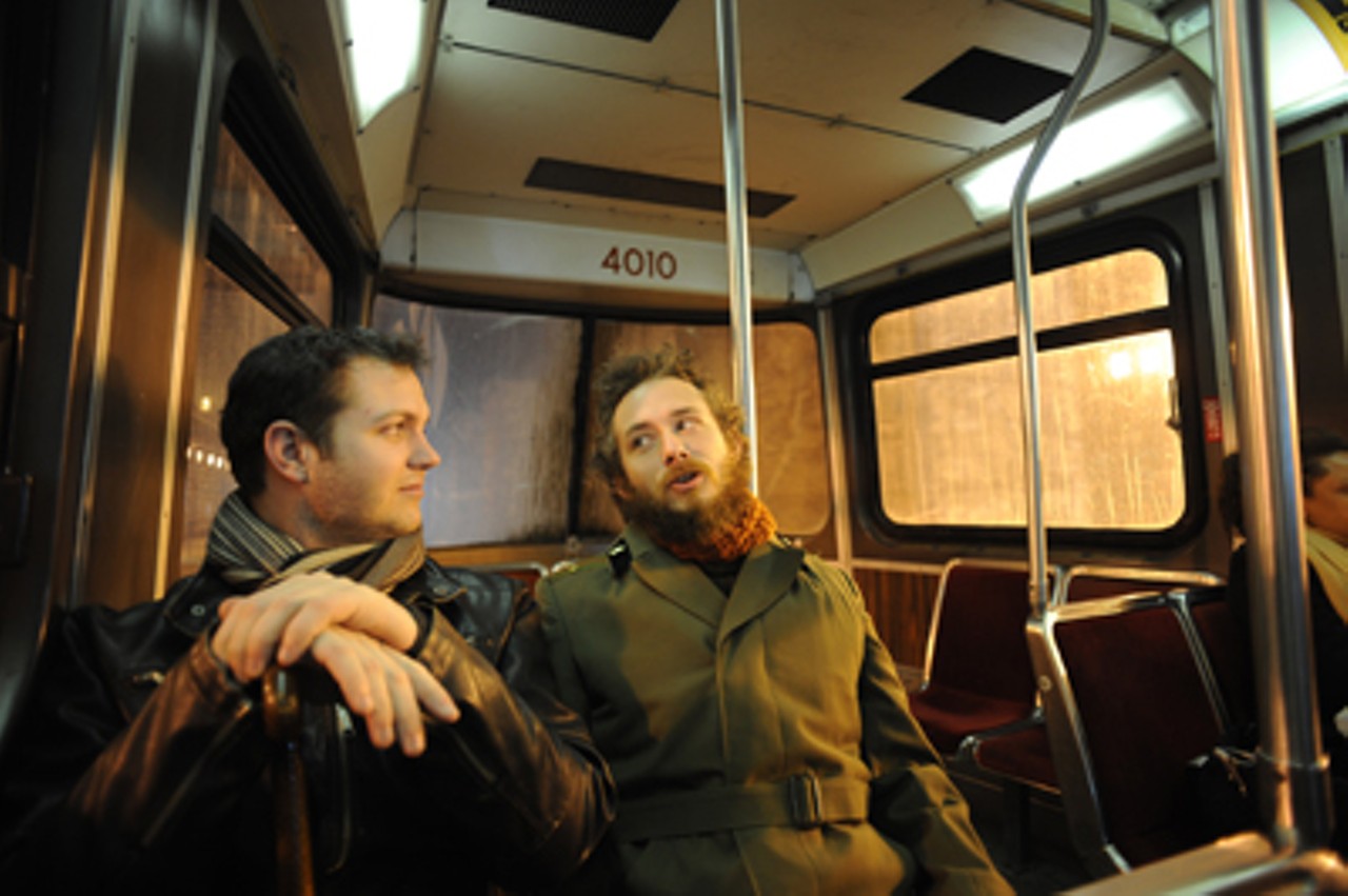 Air Force deserter Dale Landry (left) and Army deserter Ryan  
Johnson ride the streetcar in Toronto.Read "No Canada: U.S. military deserters once again flock to Canada to avoid war. Looks like this time they picked the wrong country."