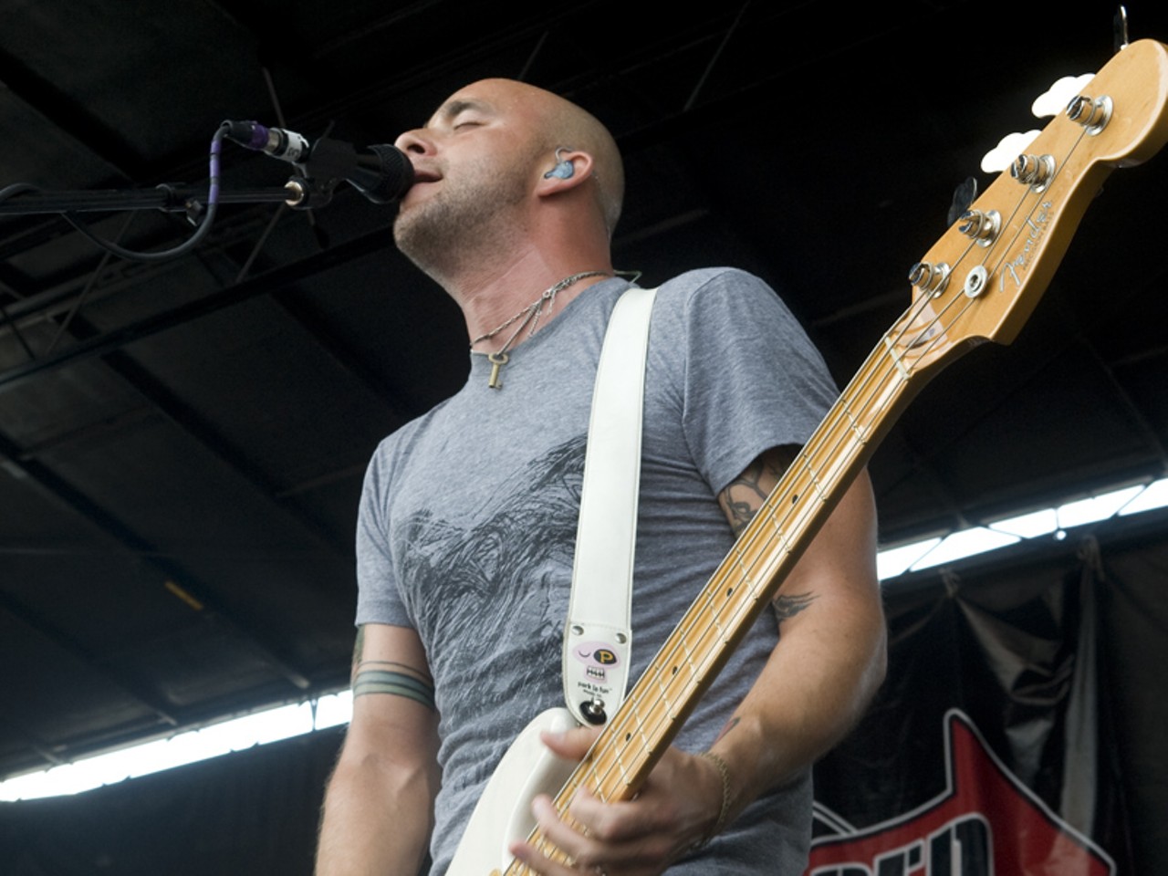 Dan Andriano of Alkaline Trio performing at the 2010 Vans Warped Tour in St. Louis.