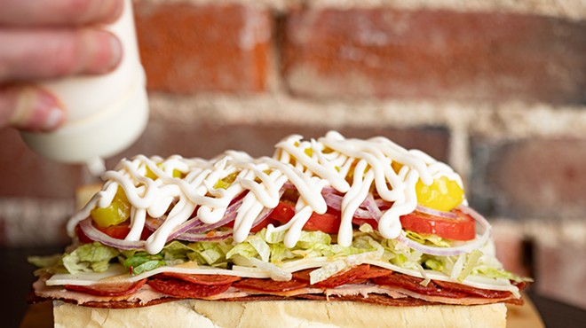 Vegan Deli & Butcher's Italian cold cut sandwich features chef Chris Bertke's riff on ham, turkey, pepperoni and provolone on a hoagie.