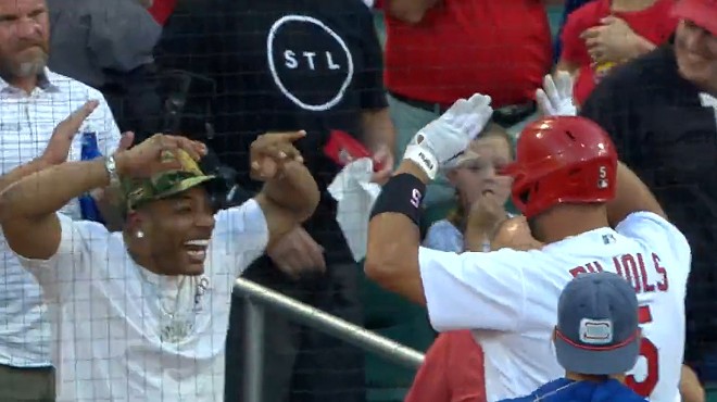 VIDEO: Nelly and Albert Pujols High Five, St. Louis Loses Its Mind