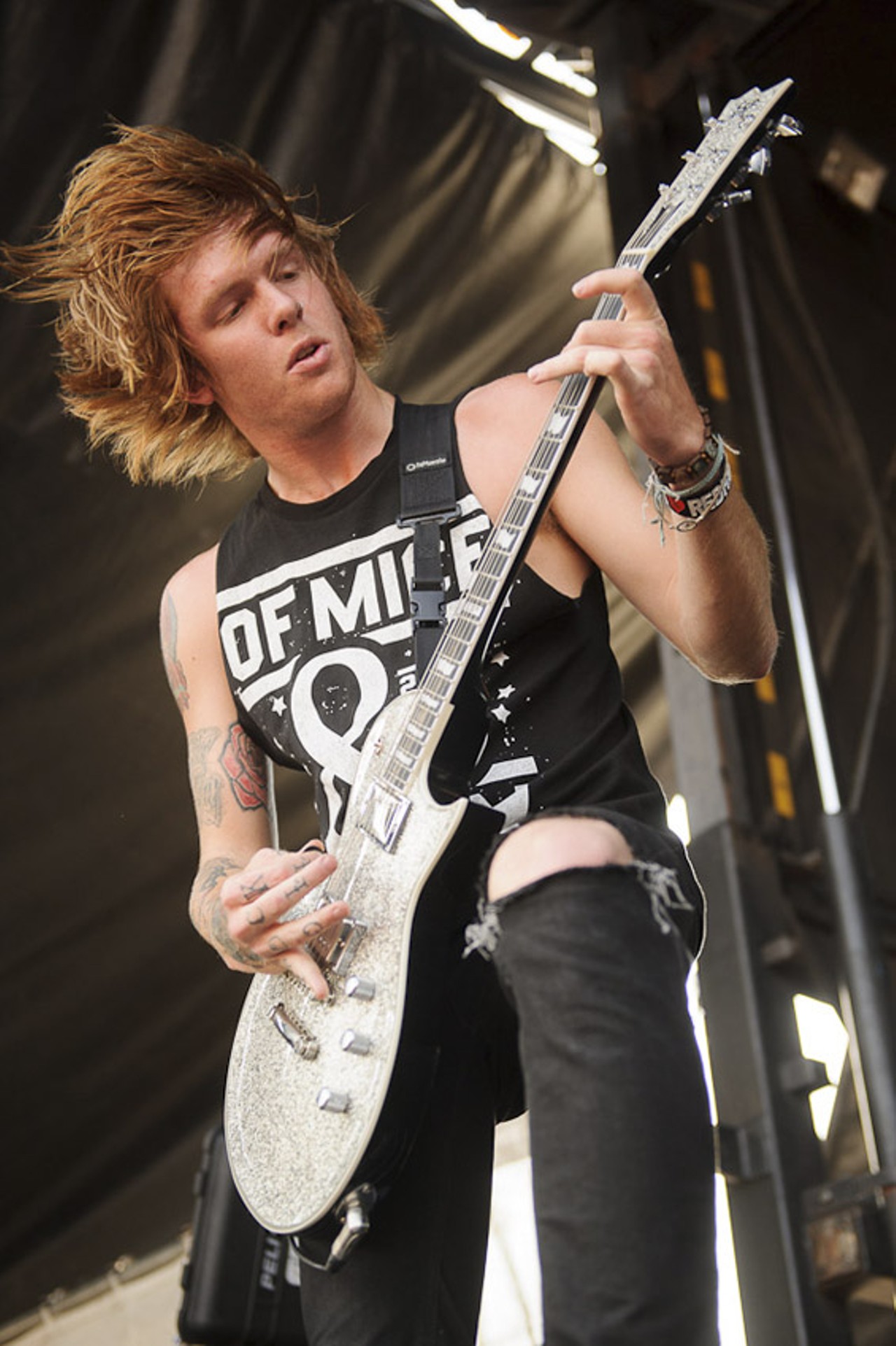 Of Mice And Men performing at Warped Tour at the Verizon Wireless Amphitheater in St. Louis on July 5, 2012.