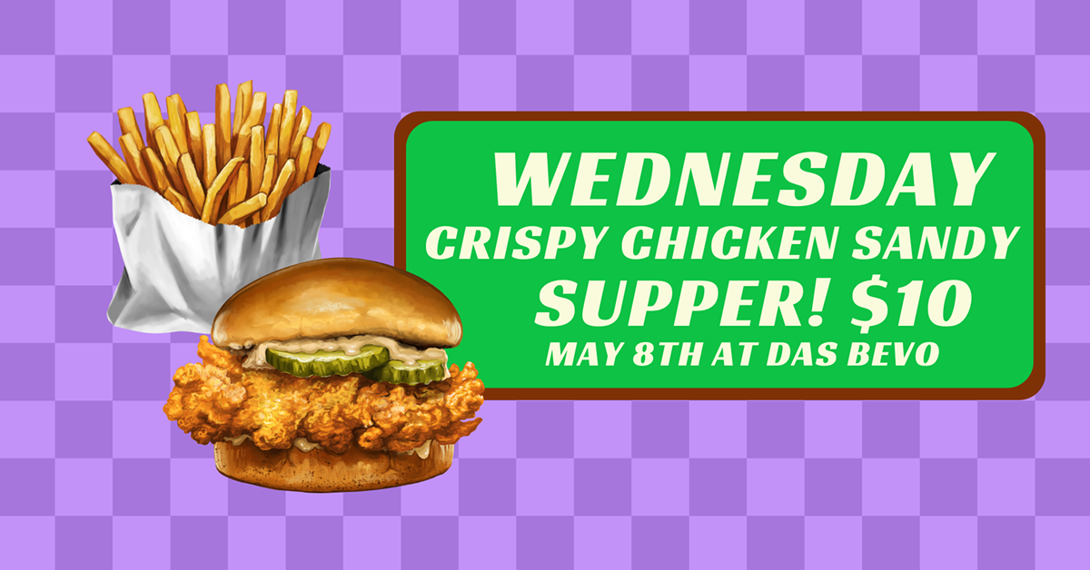 Wednesday Fried Chicken Sandy Supper $10