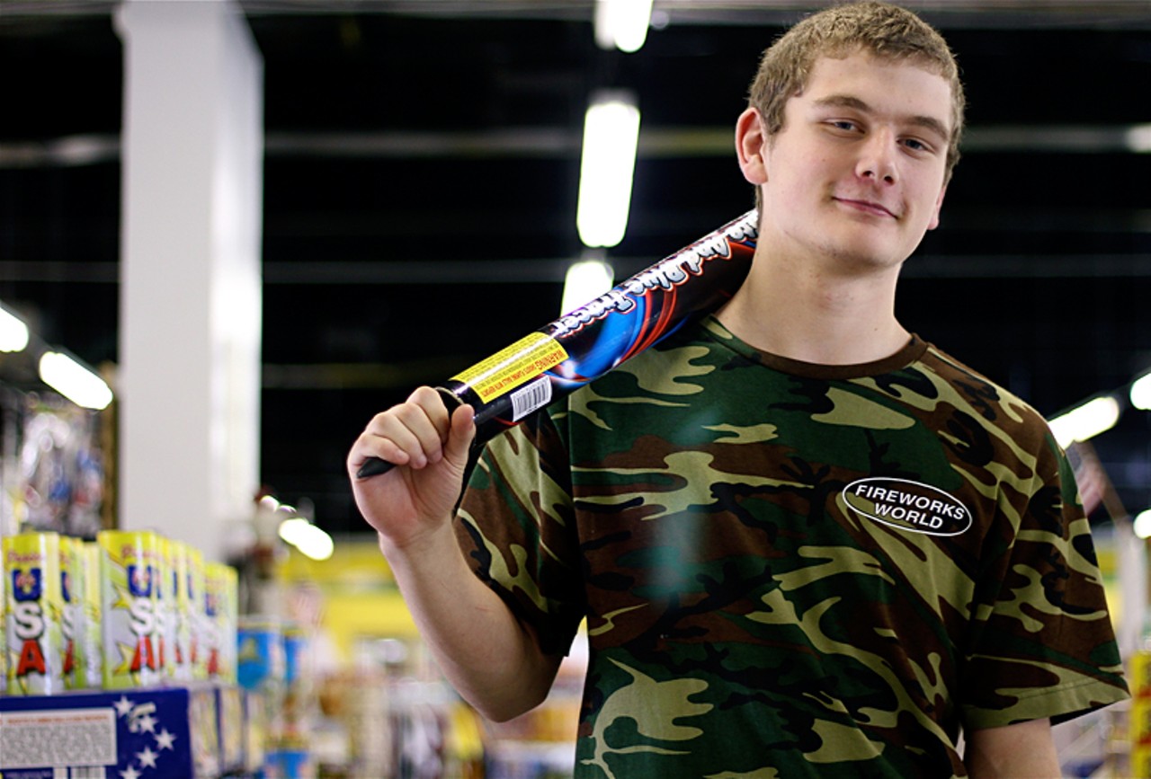 Fireworks World employee Tyler Kimbael's favorite firework is the The Red And Blue Tracer. This is Kimbael's first season at Fireworks World.