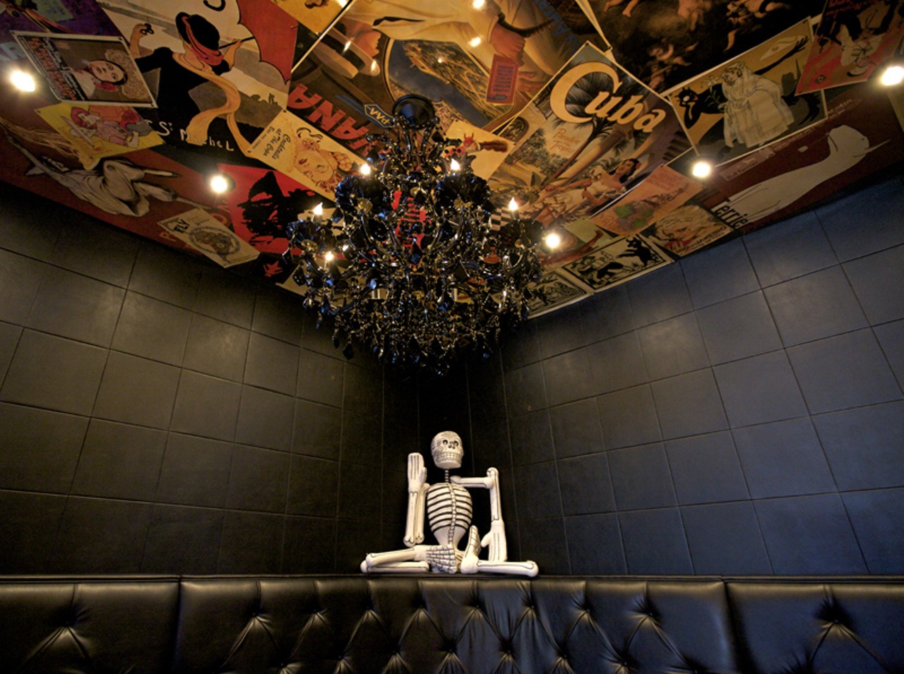 The very dark Sanctuaria, with some of its walls painted black, has a &ldquo;Day of the Dead&rdquo; overtone.